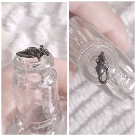 Vintage Other - Tiny Badass Sterling RAT Stud Earring